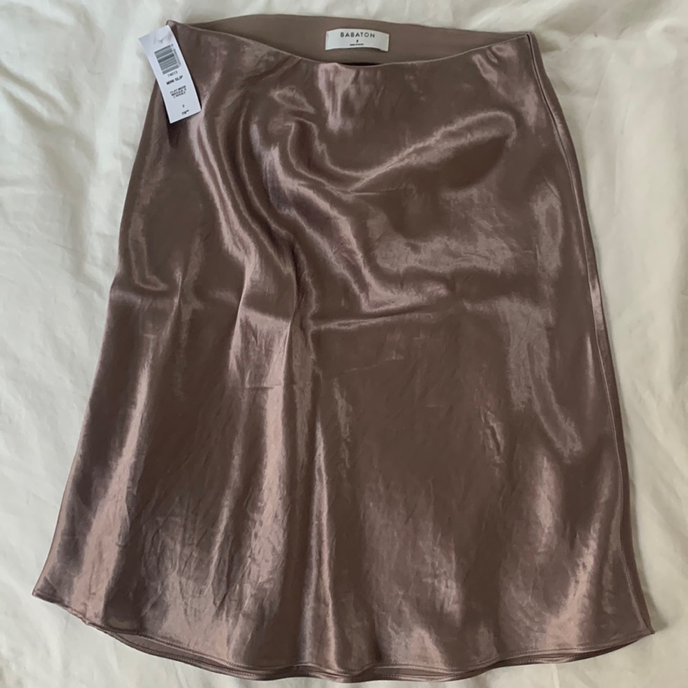 Aritzia - Babaton slip mini skirt - clay mask